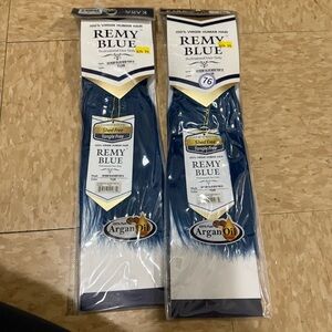 Remy Blue Virgin Human Hair Extension - Turquoise - 10 inches (2-pack)